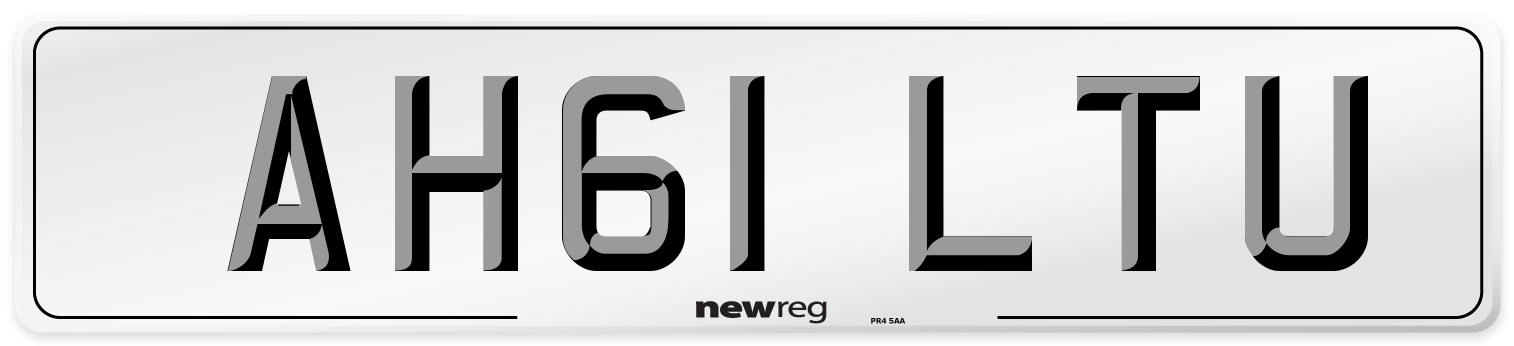 AH61 LTU Number Plate from New Reg